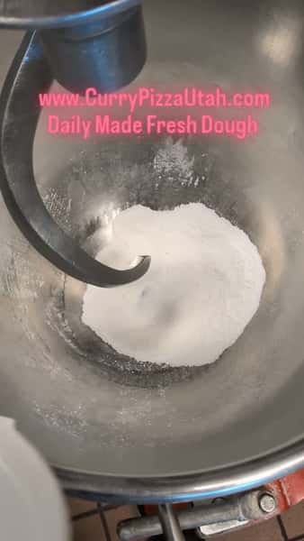 Dough made daily and fresh #pizza #currypizza #indianfood #utah #saltlakecity