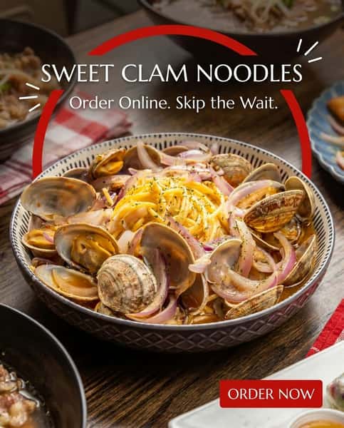 Your next favorite dinner is just a few clicks away. 🍝✨
Sweet Baby Clam meets garlic noodles, finished with a sweet savory sauce and fresh parsley for a dish that's ready whenever you are.
Order online and enjoy Pho A'mie from the comfort of home. 🏡🥢