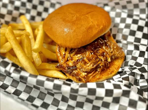 BBQ pulled pork sandwich
