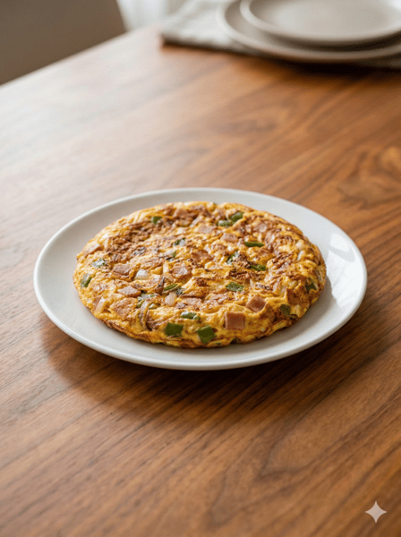 Tortilla de Papa, Cebolla y Chorizo / Potato, Onion and Chorizo Omelette