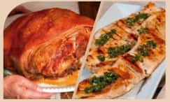 Combo #8 "Super Tropical" Roasted Pork Leg "Pernil" & Grilled Chicken Churrasco