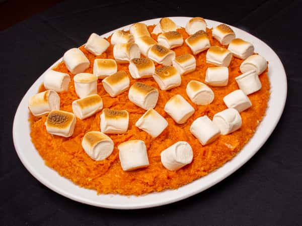 Pure de Boniato con Canela y Marshmallow | Bandeja Mediana 12 Porciones / Sweet Potato with Cinnamon and Marshmallow | Medium Tray 12 Serving