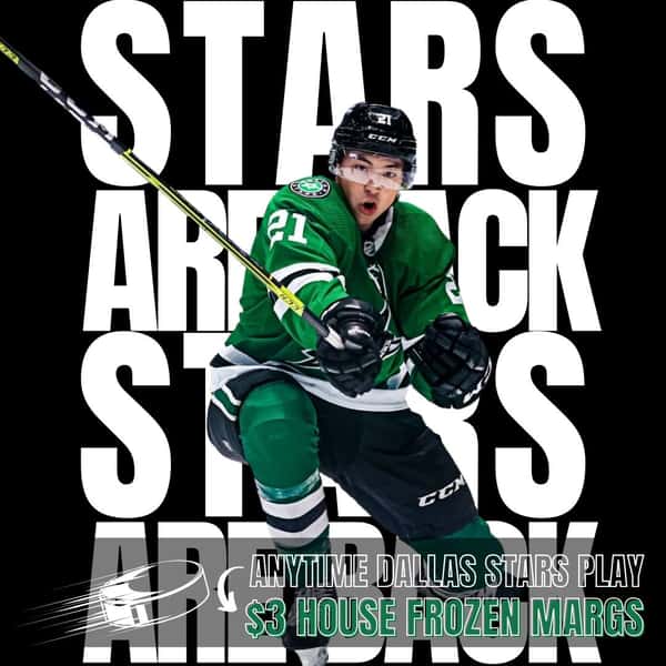 📍 Terrell Only
Stars are back, and you know what that means at our Terrell location... $3 Small Frozen Margaritas 🤗
Anytime they play, stop by and enjoy our $3 frozen marg.
#onlyatloshermanos #dallasstarshockey💚 #frozenmargaritas #texmex