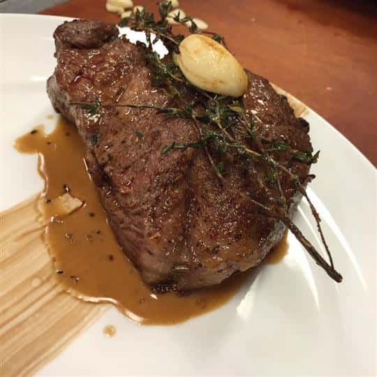 Steak with garnish