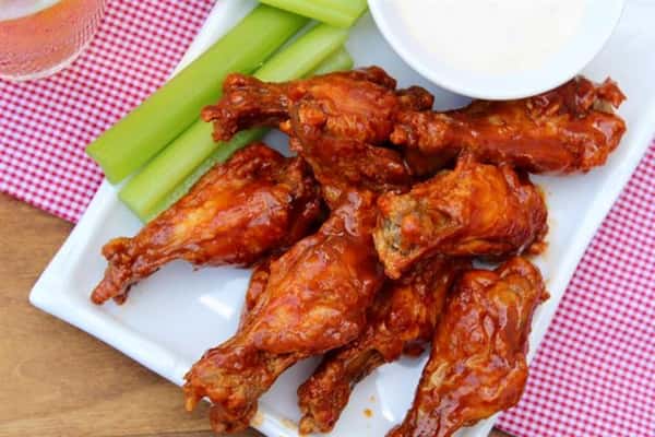 wings with celery and blue cheese