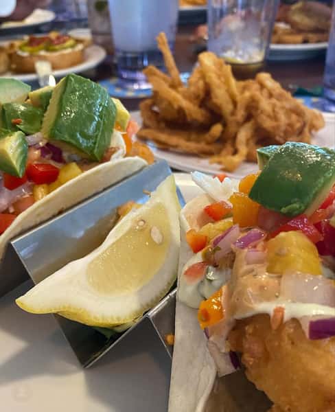 Food from the sea at the restaurant