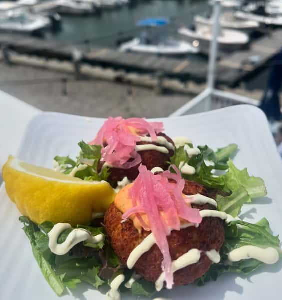 Seafood on a white dish