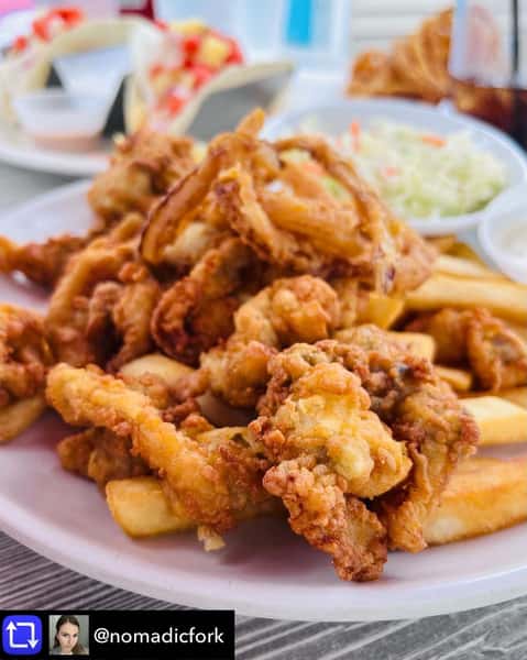 Food from the sea at the restaurant