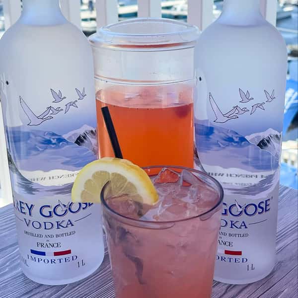 Alcohol bottles with cocktail