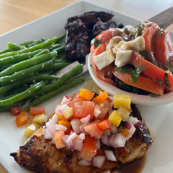 Seafood on a white dish