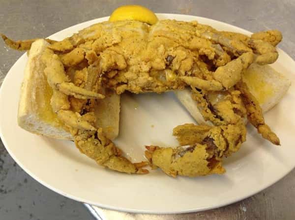 fried crab on bread