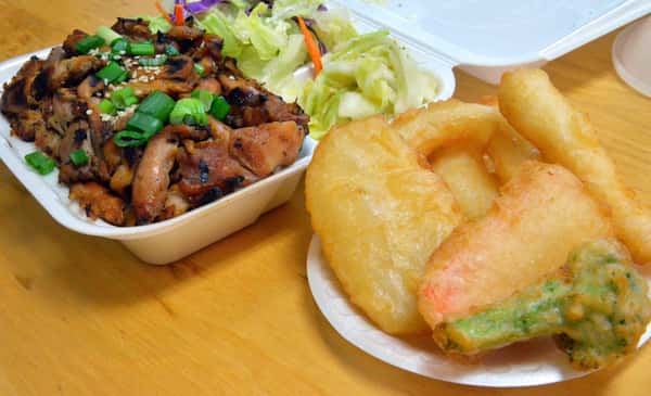 Chicken & Tempura Teriyaki Mains Jinza Teriyaki Japanese