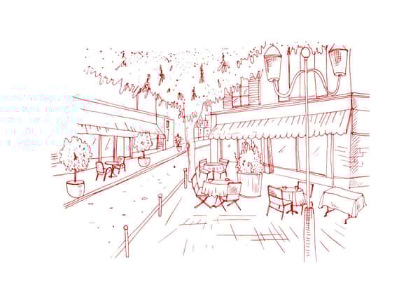 cafe drawing