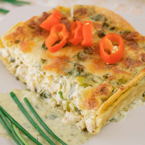 Chicken Verde Enchilada Casserole