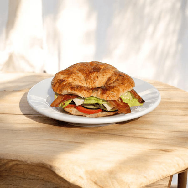 Bacon croissant sandwich