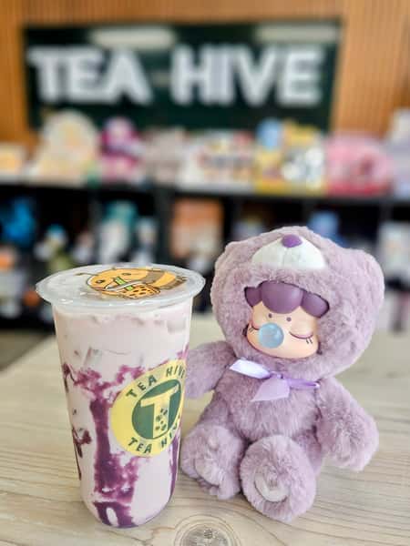 Taro milk tea with Nanci plush doll
