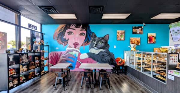 Mural art, toy displays, bakery case