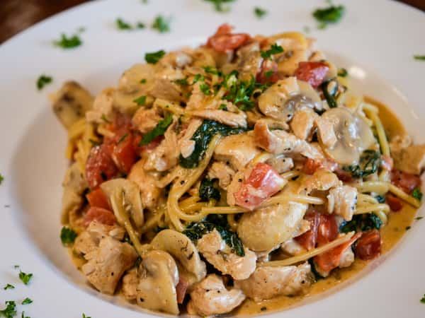 blackened chicken primavera pasta