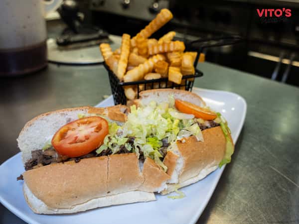 steak sub and fries