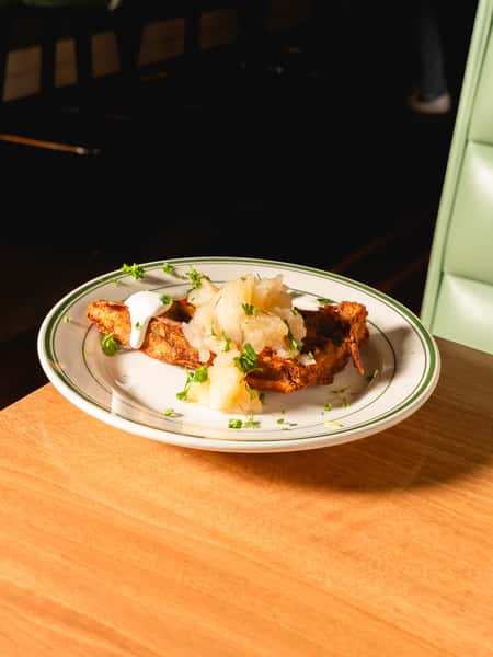 Waffle Iron Potato Latke and Accoutrements