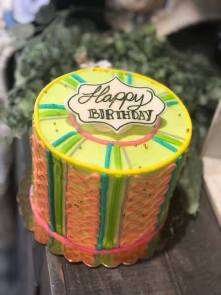 bright birthday cake 