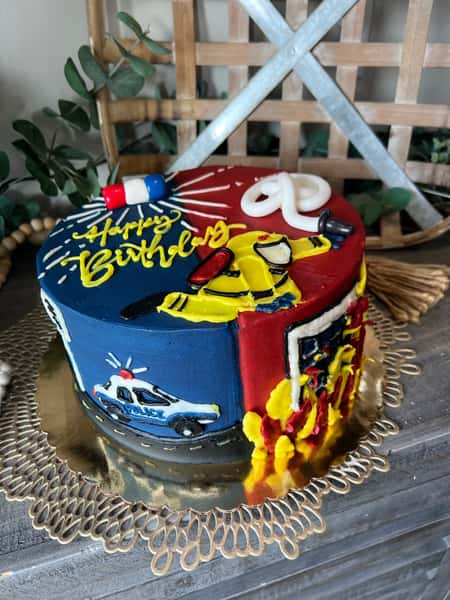 fire and police cake