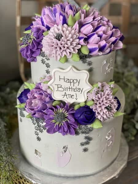 floral purple cake 