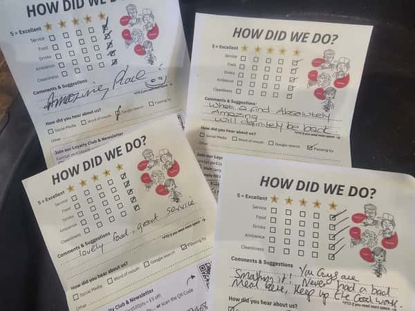 We do occasionally get useful suggestions on our feedback/suggestions slips, but mostly we just get motivating feedback from you guys 😍
We always read them, and if you guys have suggestions we always take them on board. But these positive comments are awesome to read and we love sharing them with the team who work so hard!