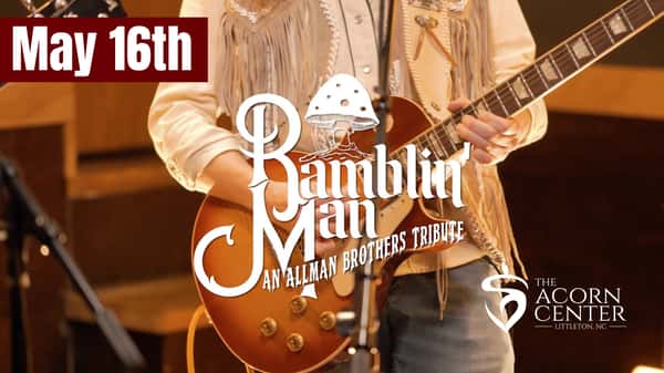 Ramblin Man Allman Brothers Graphic with Acorn logo and date
