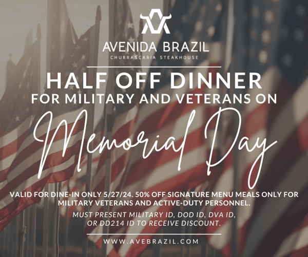 memorial day half off dinner