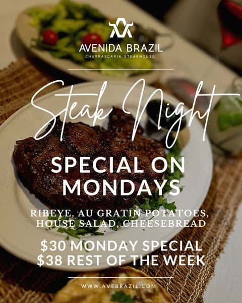 Monday Night Steak Night Special - To Go + Happy Hour at the Bar ...