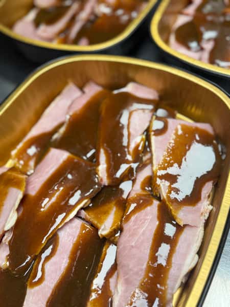 Thanksgiving  Carved Ham w/ Praline Mustard Glaze