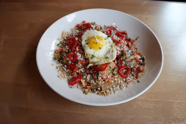 Fried egg with pepper