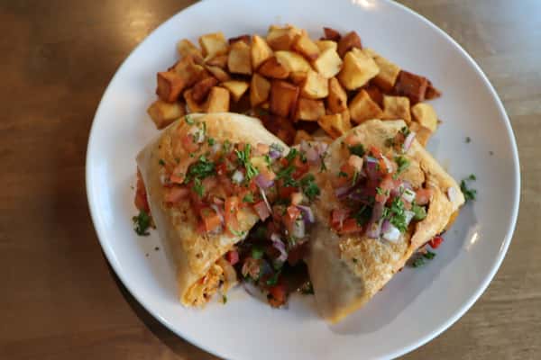Burrito with hash browns