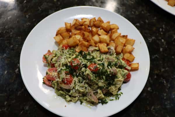 Salad and hash browns