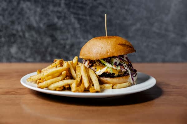hamburger and fries