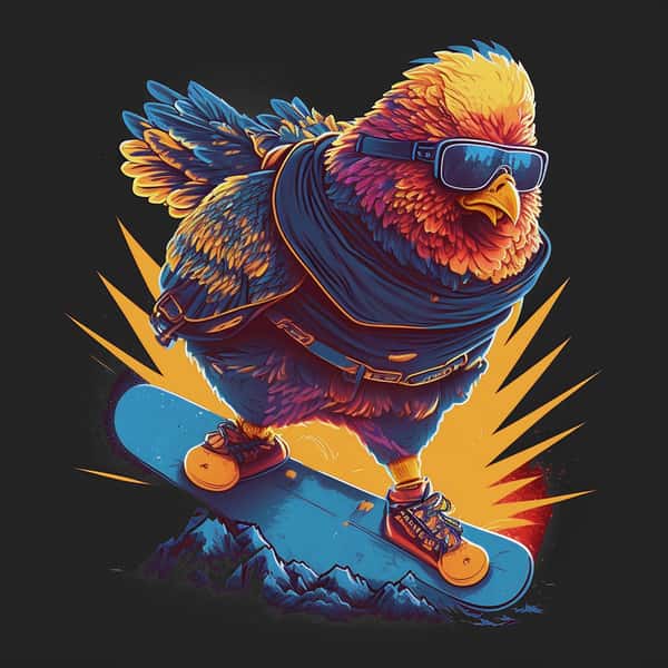 chicken snowboarder