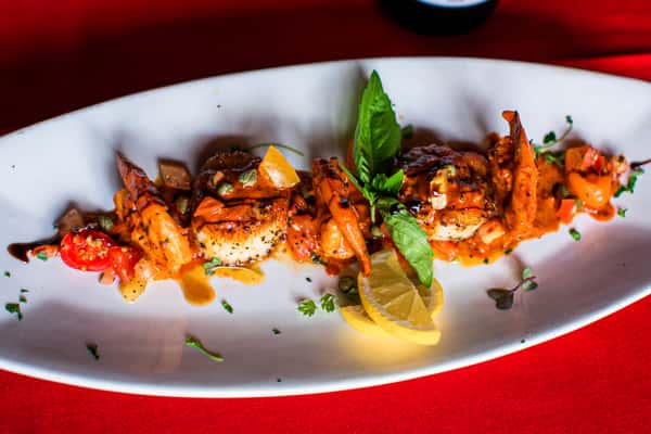 Grilled Prawns and Scallops