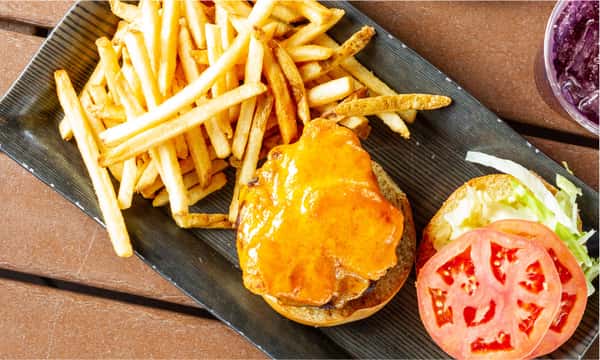 burger and fries