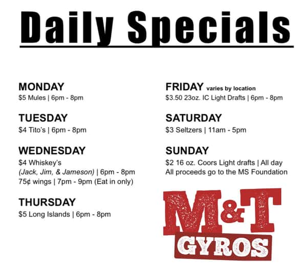daily specials