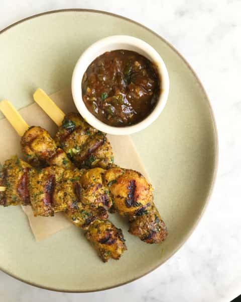 Chicken oysters tamarind sauce