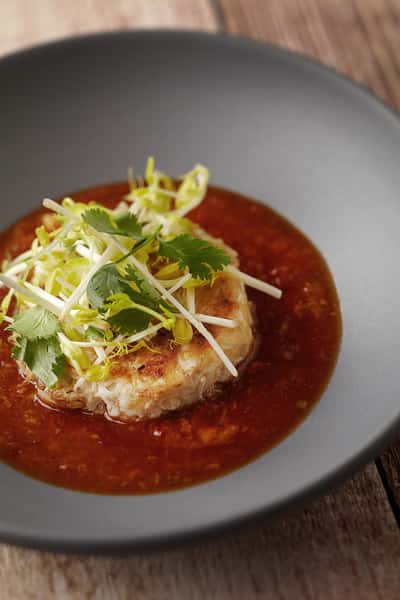Singaporean chili crab cake
