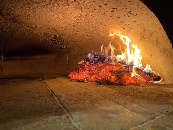 wood buring In oven
