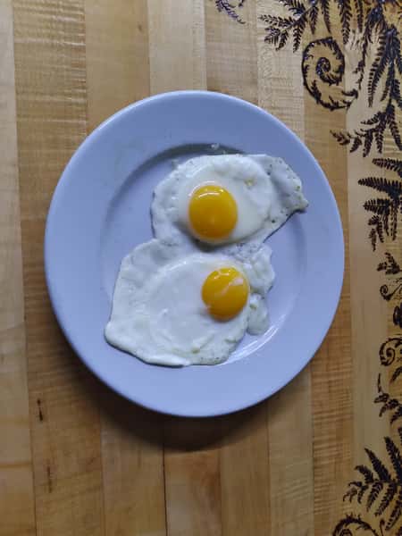 2 *eggs* any style (not vegan)