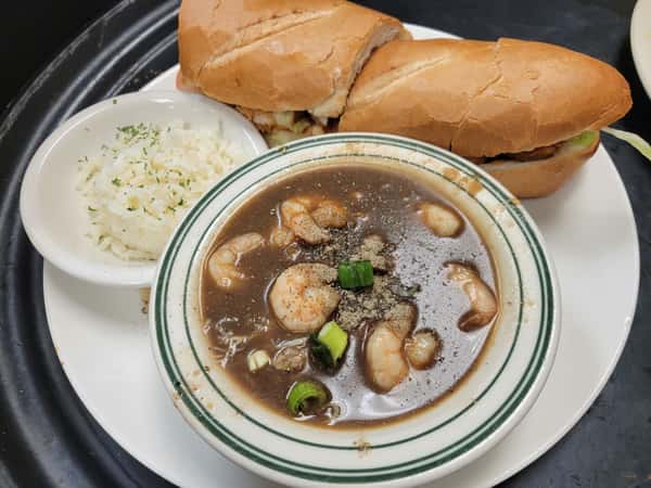 Shrimp Po' Boy with Cup of Gumbo