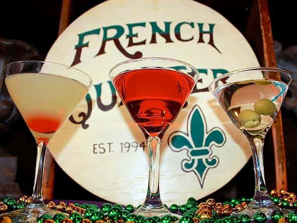 drinks with french quarter sign