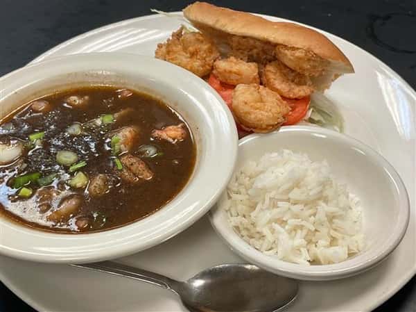 Half Shrimp Po'Boy with Cup of Gumbo