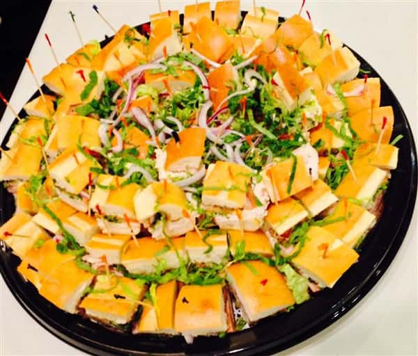 sandwiches on catering tray