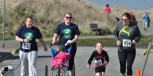 family walking