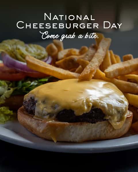 It's National Cheeseburger Day! 🍔 Celebrate with a classic Cheeseburger made for a seriously satisfying bite. Because today, it's all about the burger!
#NationalCheeseburgerDay #Cheeseburger #BurgerLovers